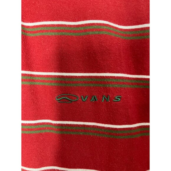 Vintage 90's Y2K Vans Red Striped Polo Shirt Mens Medium - Picture 3 of 9
